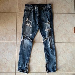 PacSun stacked skinny distressed jeans. 32x32